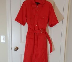 Coral Sharagano Shirt Dress